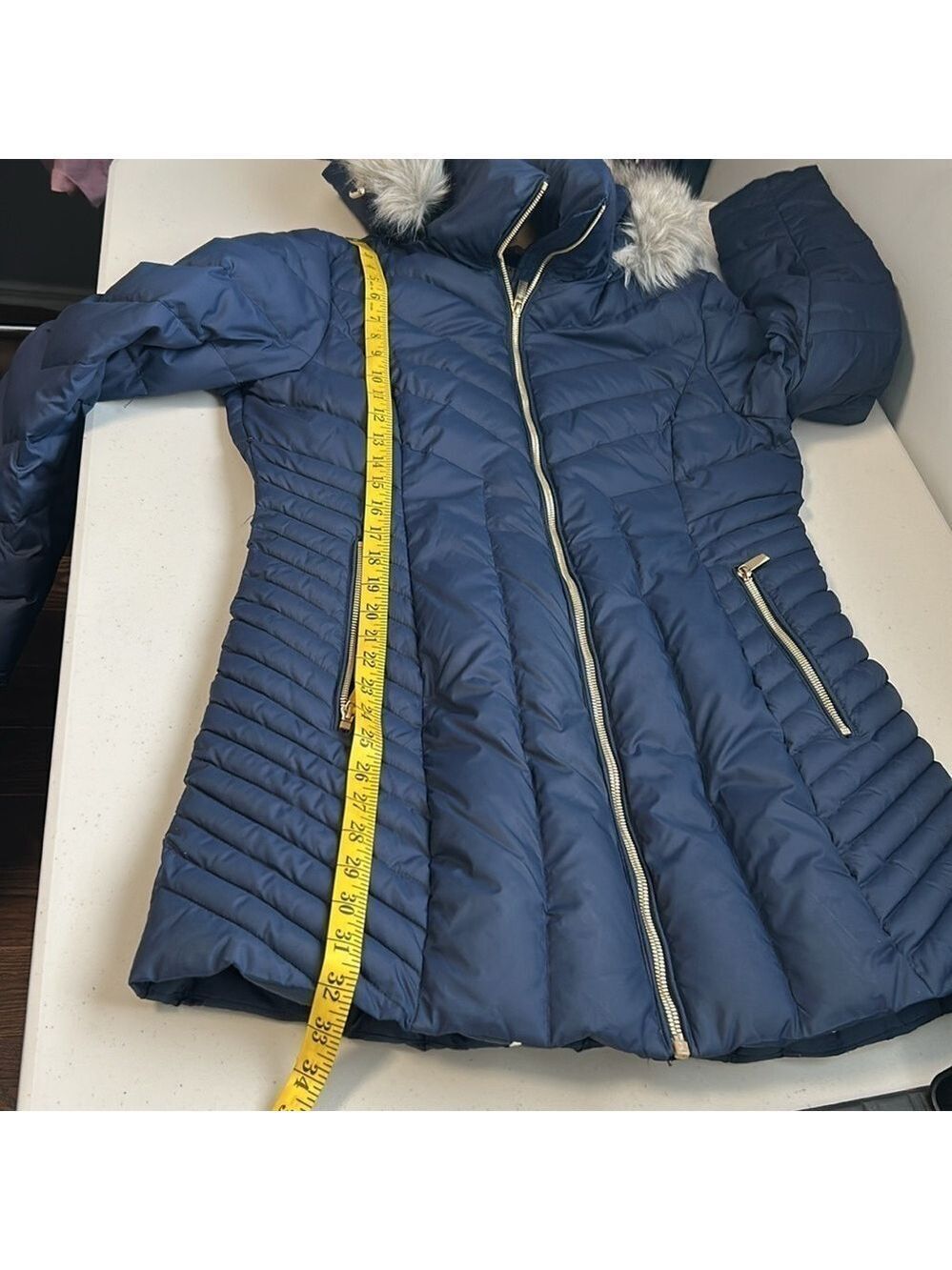 Anne Klein Winter Down Filled Classic Minimalist Puffer Jacket Coat Medium - Picture 14 of 15